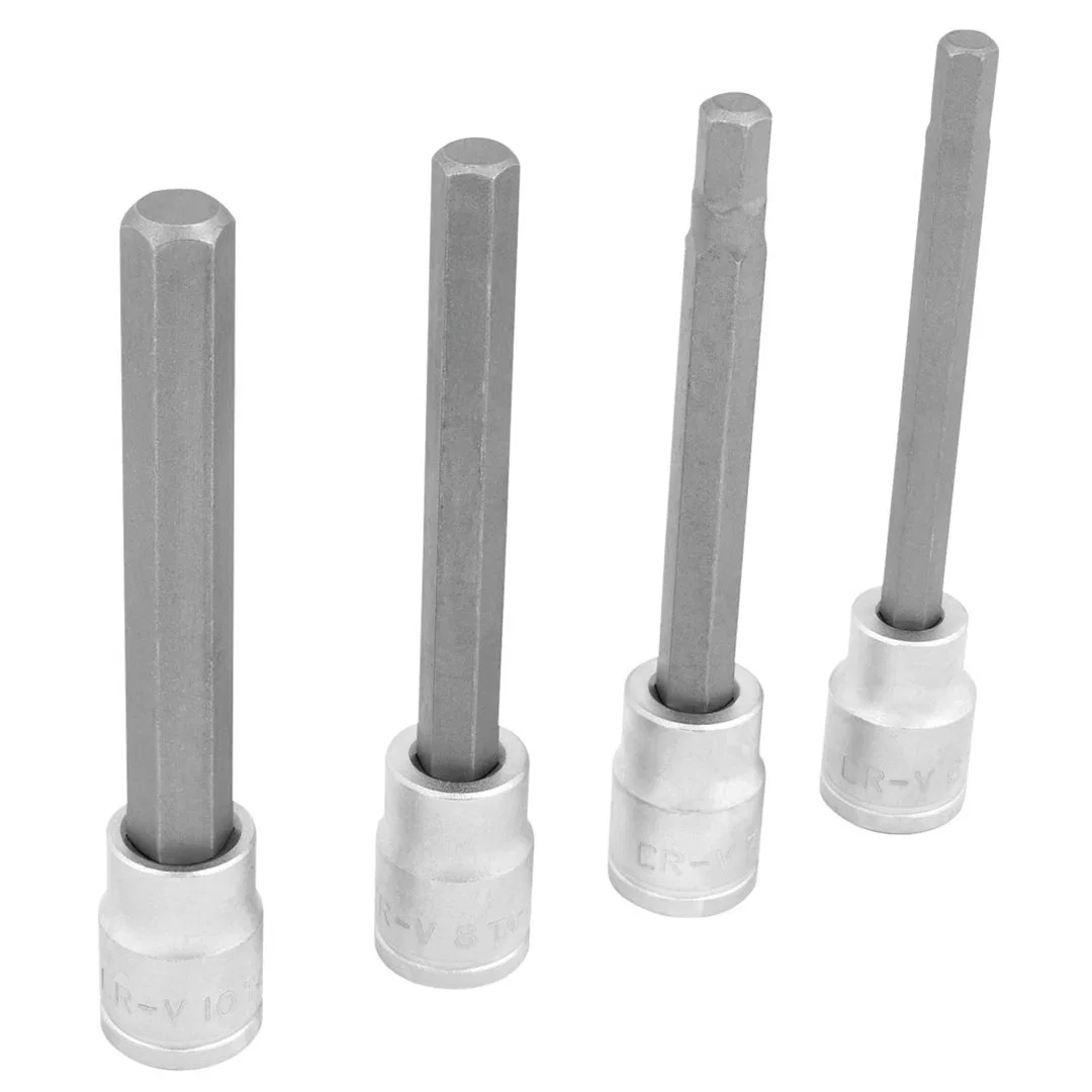 W86022 – PERFORM TOOL Socket Set, 3/8 Inch Drive Metric Long Shank Disc Brake Caliper Hex Bit Socket Set Hardened All...